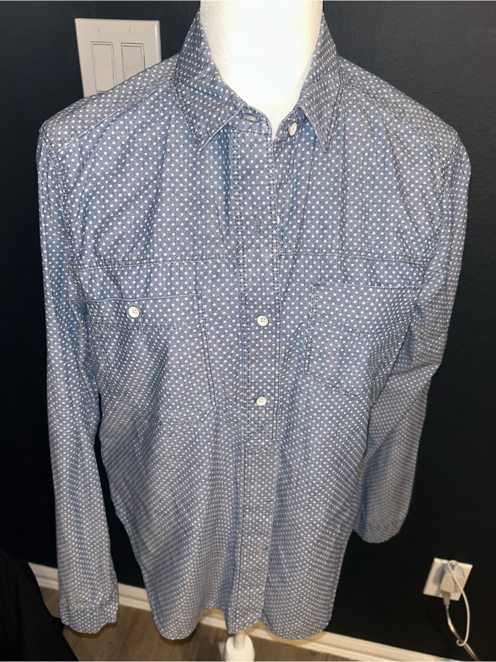 GAP Light Blue Dot Button-Down Shirt